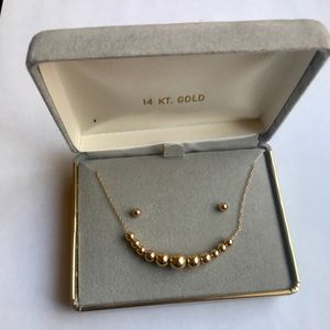 14k Gold Necklace and Earrings